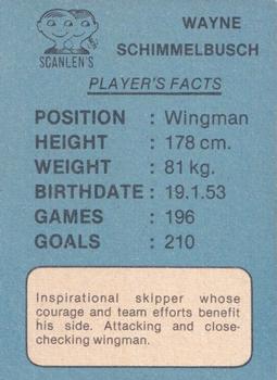 1981 Scanlens VFL #84 Wayne Schimmelbusch Back